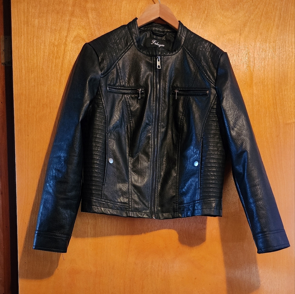Faux Leather BLACK Moto Jacket